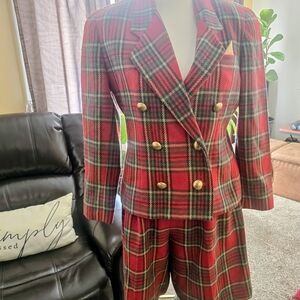 Amanda Smith Red Plaid Women's Blazer